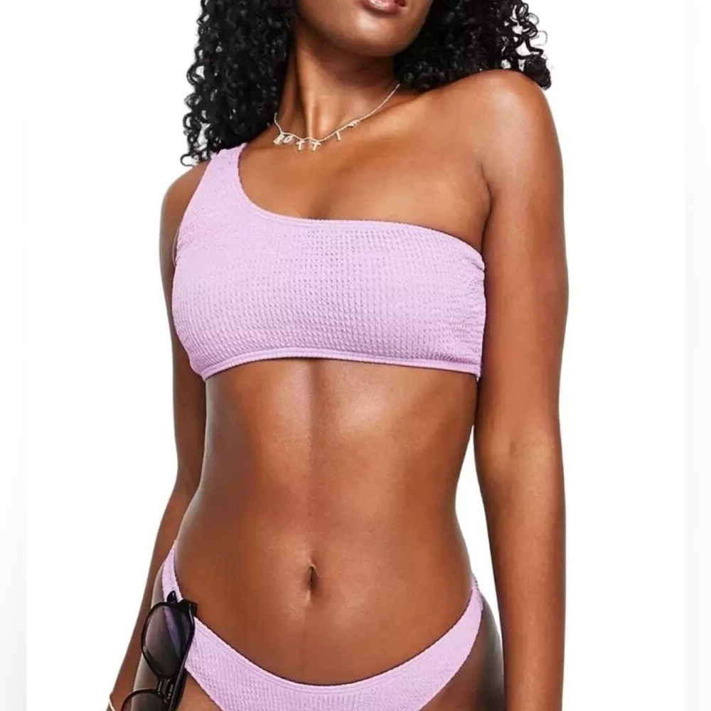 J. Crew Light Purple Textured One-Shoulder Bikini Top Women’s Sz 3X NWT BE715